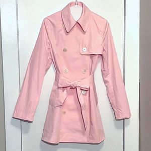 Lauren Ralph Lauren XS Barbie Pink Fully Lined Classic Belted Trench Coat
